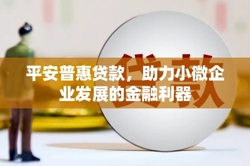 玉溪平安普惠贷款，助力小微企业发展的金融利器