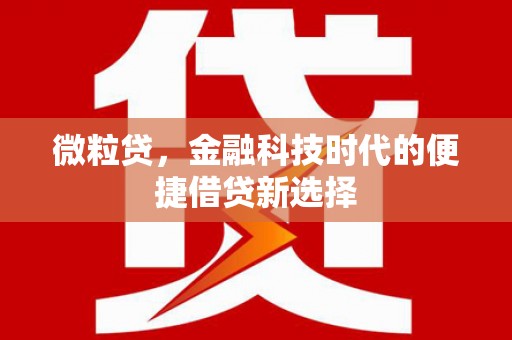 玉溪微粒贷，金融科技时代的便捷借贷新选择