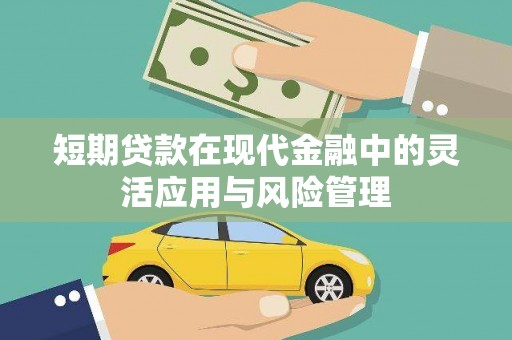 玉溪短期贷款在现代金融中的灵活应用与风险管理